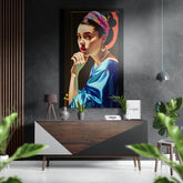Girl with a Pearl Earring Brushed Aluminum Dibond Wall Art.